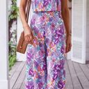 Floral Print Jumpsuit Purple Size XL Photo 1