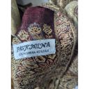 Pashmina  Scarf Shawl Cashmere Silk Paisley Floral Gold Metallic Maroon Reverse Photo 7