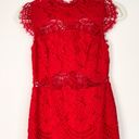 Alexis Red Floral Lace Crochet Midi Dress Photo 4