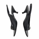 Salvatore Ferragamo  Black Gancini Slingback Sandals Peep Toe Size 7.5B Photo 5