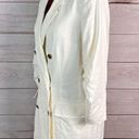 Frame  Womens Blazer Jacket Sz M Ivory Double Breasted Pea Coat Stretch Office Photo 3