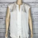 Coldwater Creek  NWT Size 2X (20W-22W) White Pleat Placket Button Up Blouse Top Photo 0