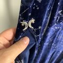 Spirit  Blue Velvet Cold Shoulder Silver Constellations Dress Size S/M Photo 5