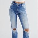 Rolla's Rolla’s Miller Mid High Rise Slim Jeans Distressed Destroyed Medium Wash Photo 0