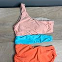 PilyQ NWT  OMN One Shoulder Cutout One Piece Swimsuit Colorblock Small Photo 6