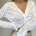 ASTR  the Label Solid Twist Knot Cable Knit Sweater in White Size X-Small Photo 8