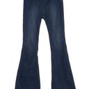 Free People We The  Penny Pull-On Flare Leg Mid Rise Dark Wash Jeans 29 Rich Blue Photo 2