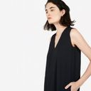 Everlane The Cotton Poplin Black V-Neck Tank Dress 00 Photo 5