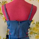 denim Cut Out Sides bustier Top Size M Blue Size M Photo 8