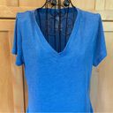 Athletic Works  blue v neck short sleeve ruched sides T-shirt Top size Medium Photo 1