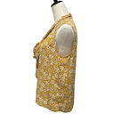 Cynthia Steffe  Blouse Womens Size M Yellow Floral Sleeveless Scarf Tie Neck Bow Photo 3