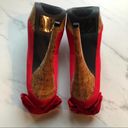 Bebe  Stiletto High Heels Kahilia Ruby Red Size 8 Platform Cork Bow Formal Photo 9