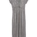 Baltic Born  Athena Pleated Dress Metallic Silver Gray Womens Medium Bridesmaid Photo 1