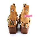 Sam Edelman Bellamie Harness Booties Camel Leather Suede Tan Edgy Ankle Boots 7 Photo 8