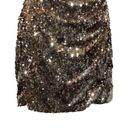 City Triangles Gold and Brown Sequined One Shoulder Mini Party Dress Junior Size 9 Homecoming Photo 2