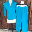 Turquoise Matching Jacket Sweatpants Set Comfy Teal Blue Photo 14