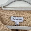 Lost + Wander Tan Ruffle Crewneck Oversized Relaxed Fit Sweater Size XS/S NWT Photo 3