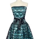 Gunne Sax Jessica McClintock for  lace teal satin strapless dress size 7/8 Photo 0