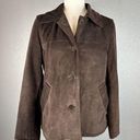 Coach  Womens Suede Leather Button Front Jacket Coat Size M Medium Brown Pockets Photo 0