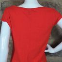 DKNY  Jeans Top Red Short Sleeve Horizontal Seams Woman's Size Medium Cotton Photo 5