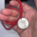 The Row Triple Red Beaded Stretch Love Charm Bracelet Photo 7
