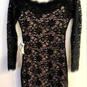 Jump  APPAREL Women’s Black Lace Nude Underlay Long Sleeve Dress Size S NEW Photo 0