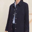 Chico's Chico’s Plush Shacket navy blue flannel snap button front shacket Photo 0