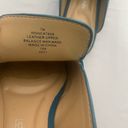 Nine West Women’s Square Toe Leather Buckle Mules Teal Blue Size 7M NWOT Photo 4