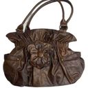 Source Unknown Faux‎ Brown Leather Flower Cutout Handbag Photo 0