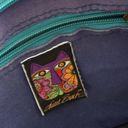 indigo. Laurel Burch Horses Medium Tote Crazy Horse Girl Watercolor Purse Bag Photo 7