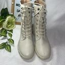 Journee Collection  MADELYNN Bone Faux Leather Lace Up/Zip Combat Boots Size 8.5 Photo 2