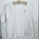 Aerie NWT  Bubble Sleeve TShirt Short Sleeve Flowy Cuffed White Size Medium Photo 4