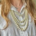 American Vintage Vintage “Olwen” Four Strand Statement Pearl Necklace Long Classic Maximalist Photo 5