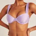 Abercrombie & Fitch Wide Strap Pleated Underwire Bikini Top Size XL Purple Swim Photo 0