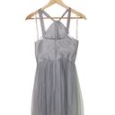 Donna Morgan  Crisscross High-Neck Bridesmaid Dress Prom Dress Gray Size US 4 Photo 5