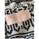 Rococo  Sand Rare Silk Pixels Grecian Print Ruffle Midi Dress White Size XS Photo 5