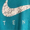 Nike  dry fit tee shirt small turquoise tennis written on front no flaws Photo 2