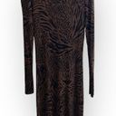 Alice + Olivia  Cowl Neck Drape black brown Longsleeve Leopard Print Mini Dress M Photo 4