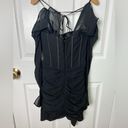 House Of CB Black Silk Gianna Corset Cold Shoulder Long Sleeve Body-Con Dress S Photo 9