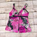 Free Country  Fly Away Pink and Grey Tankini Top Size M Photo 0