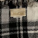 Mad cloth giant black and white plaid woven blanket scarf w fringe detail NWOT Photo 2