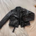 LIONESS THE ZEPPELIN FAUX LEATHER JACKET BLACK Photo 4