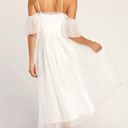 Lulus Size Small - Always an Angel White Tulle Cold Shoulder Midi Dress Photo 3