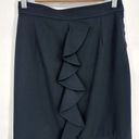 Saint Laurent Yves  YSL Wool Stretch Ruffle Trim Pencil Skirt Black Women's 4 Photo 1