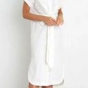 Princess Polly Petal & Pup Allison White Linen Button Front Tie Waist Midi Shirt Dress 4 Photo 4