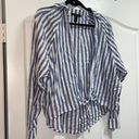 Forever 21  blue white stripe tie front top Photo 0