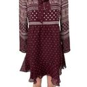 Shoshanna  Braemar Tie-Neck Long-Sleeve Printed Chiffon Silk Boho Dress Size 4 Photo 4