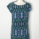 Sam Edelman Blue Green Snakeskin Print Short Sleeve Dress in a Size Small Scoop Neck Photo 0