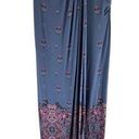 Cynthia Rowley  NWT Blue Faux Wrap Jersey Knit Maxi Skirt Pink Floral Print Sz S Photo 0