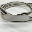 The Bar Vintage Buckle Silver Tone Coil Stretch Cinch Belt Size Small S Womens Photo 1